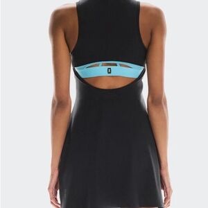 On Running Black Dress with Blue Back Accent